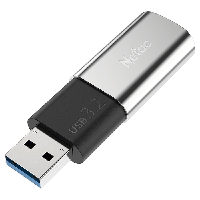 Флешка Netac 128GB US2 NT03US2N-128G-32SL USB3.1 черный/серебристый - Фото 1