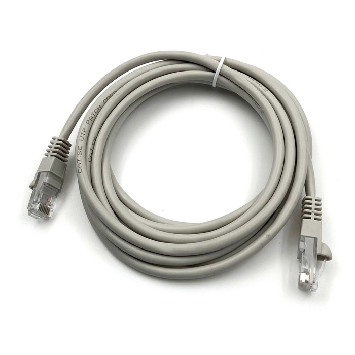 Патч-корд Buro UTP-5E-3M-G UTP 4 пары cat5E CCA molded 3м серый RJ-45 (m)-RJ-45 (m)