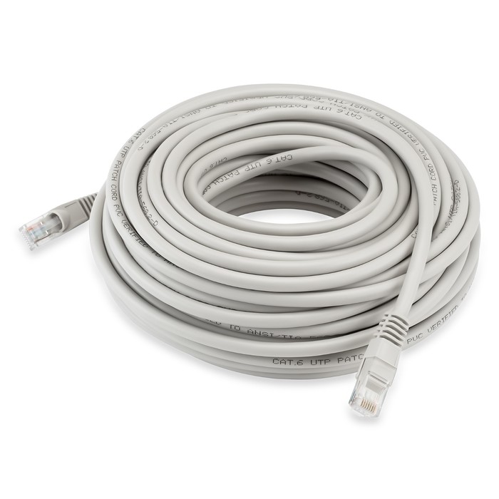 Патч-корд Buro UTP 4 пары cat6 CCA molded 20м серый RJ-45 (m)-RJ-45 (m) - Фото 1