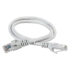 Патч-корд ITK PC01-C5EU-1M UTP RJ-45 вил.-вилка RJ-45 кат.5E 1м серый ПВХ (уп.:1шт)