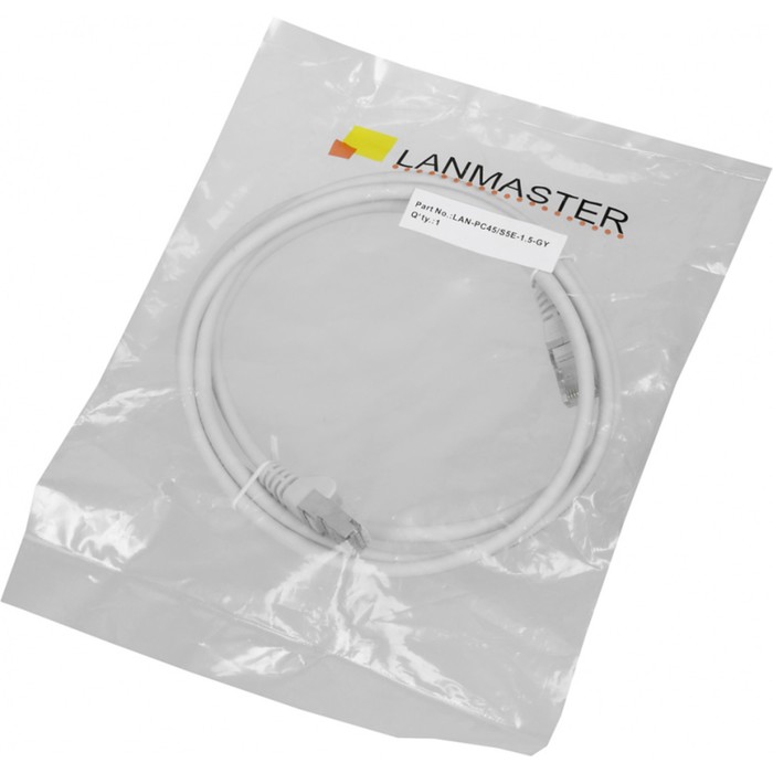 Патч-корд Lanmaster LAN-PC45/S5E-1.5-GY FTP RJ-45 вил.-вилка RJ-45 кат.5E 1.5м серый LSZH (   107752 - фото 51658353