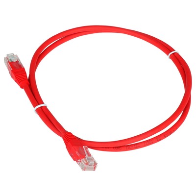 Патч-корд Lanmaster TWT-45-45-1.0-RD UTP RJ-45 вил.-вилка RJ-45 кат.5E 1м красный ПВХ (уп.:   107753