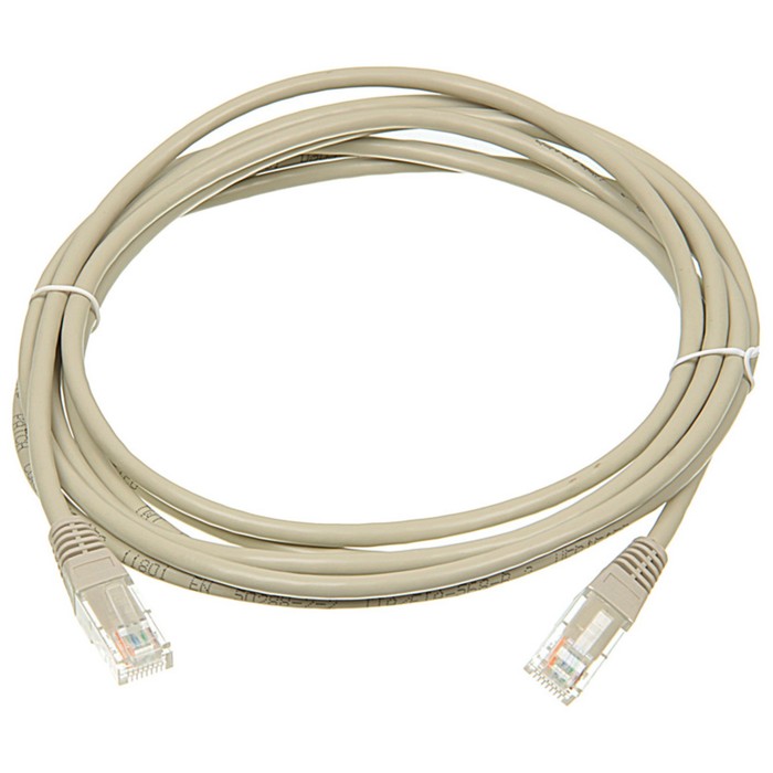 Патч-корд Lanmaster TWT-45-45-3.0-GY UTP RJ-45 вил.-вилка RJ-45 кат.5E 3м серый ПВХ (уп.:1ш   107753 - Фото 1