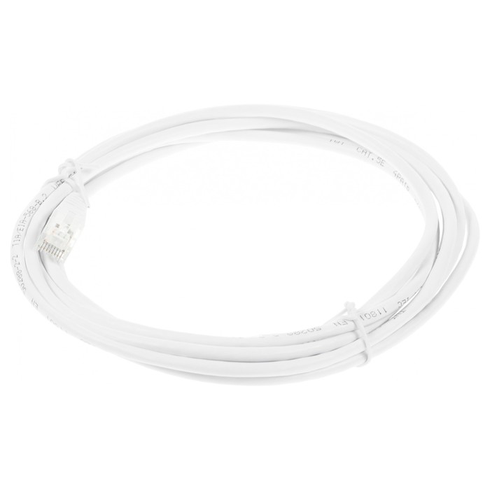 Патч-корд Lanmaster TWT-45-45-3.0-WH UTP RJ-45 вил.-вилка RJ-45 кат.5E 3м белый ПВХ (уп.:1ш   107753 - Фото 1