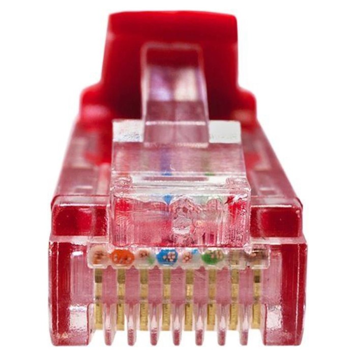 Патч-корд Suprlan 10-0153 UTP RJ-45 вил.-вилка RJ-45 кат.5E 2м красный LSZH 24AWG - фото 51658555