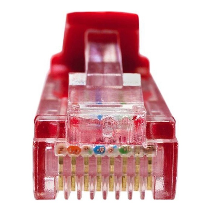 Патч-корд Suprlan 10-0154 UTP RJ-45 вил.-вилка RJ-45 кат.5E 3м красный LSZH 24AWG - фото 51658557