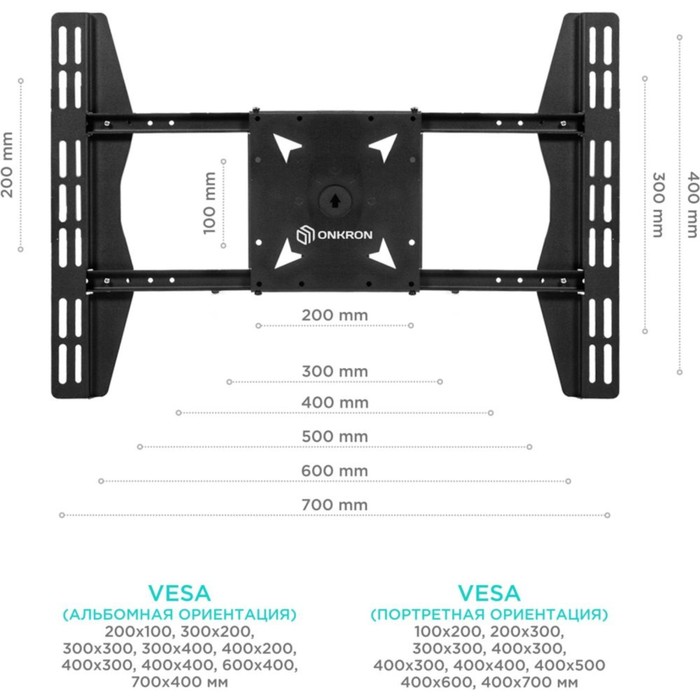 Кронштейн для телевизора Onkron CPRO2L-4 черный 32"-55" макс.154кг потолочный поворот и нак   107755 - фото 51658767
