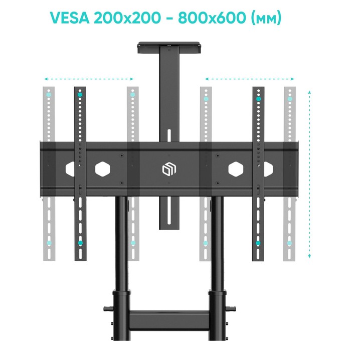 Стойка для телевизора Onkron TS1891 черный 50"-90" макс.100кг напольный мобильный - фото 51661868