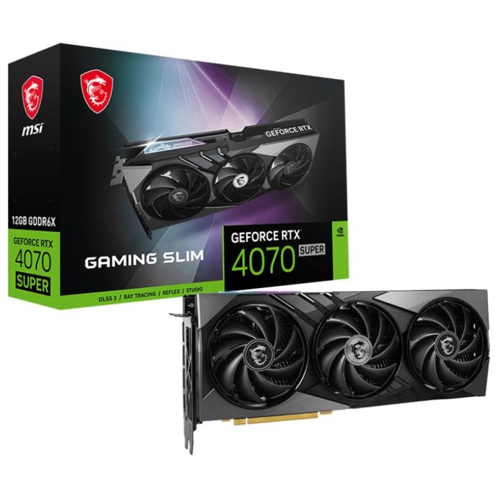 Видеокарта MSI PCI-E 4.0 RTX 4070 SUPER 12G GAMING SLIM NVIDIA GeForce RTX 4070 Super 12Gb   1074829 - фото 51653038