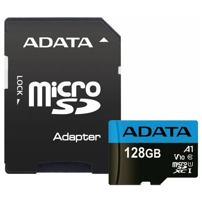 Карта памяти ADATA Premier microSDXC 128 ГБ, AUSDX128GUICL10A1-RA1 - Фото 1
