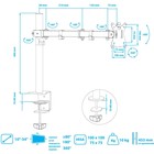 Кронштейн для мониторов Kromax CASPER-507 черный 10"-34" макс.10кг настольный поворот и нак   107755 - Фото 8