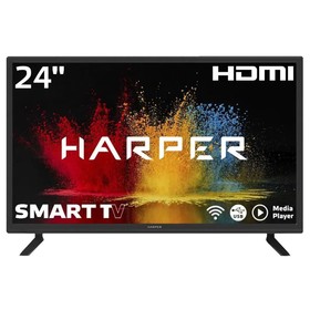 LED телевизор Harper 24R470TS ЭДО 24"/1366*768/SmartTV/DVB-T2/2*HDMI/2*USB