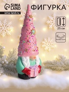 Фигурка полистоун «Бабулечка в розовом колпаке с посыпкой, с подарком», 10.5×8×25 см - Фото 1