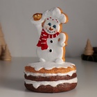 Фигурка полистоун «Снеговик пряничный в глазури, с кексиком», 9×9×14.5 см - Фото 5