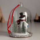 Фигурка-подвеска «Снеговик с ёлкой, белкой и подарками под куполом», ёлочная игрушка, 9.5×9.5×12.5 см - Фото 4