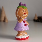 Фигурка полистоун «Пряничка в сиреневом платье, с бантиком», 5.5×6.5×15 см - Фото 3