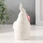 Фигурка керамика «Гномик белый с розовым цветком», 6.1×5.8×11.6 см - Фото 3