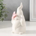 Фигурка керамика «Гномик белый с розовым цветком», 6.1×5.8×11.6 см - Фото 4