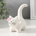 Фигурка керамика «Котик белый пухлый с розовыми цветочками», 7.8×5×10 см - Фото 2