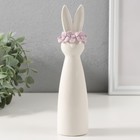 Фигурка керамика «Зайка в сиреневом цветочном веночке», 4.6×3.9×18.6 см - Фото 1