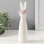 Фигурка керамика «Зайка в сиреневом цветочном веночке», 4.6×3.9×18.6 см - Фото 4