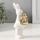 Фигурка керамика «Зайка белая с золотым зайчонком», 6.5×4.5×13.5 см - Фото 1
