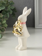 Фигурка керамика «Зайка белая с золотым зайчонком», 6.5×4.5×13.5 см - Фото 4