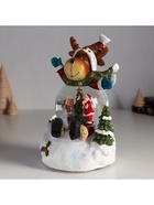 Снежный шар новогодний стеклянный «Лосик в сугробе», музыкальный, световой, d=8.5 см, 13×12×18.5 см - Фото 5