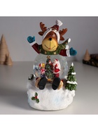 Снежный шар новогодний стеклянный «Лосик в сугробе», музыкальный, световой, d=8.5 см, 13×12×18.5 см - Фото 6