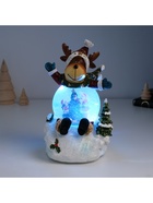 Снежный шар новогодний стеклянный «Лосик в сугробе», музыкальный, световой, d=8.5 см, 13×12×18.5 см - Фото 7