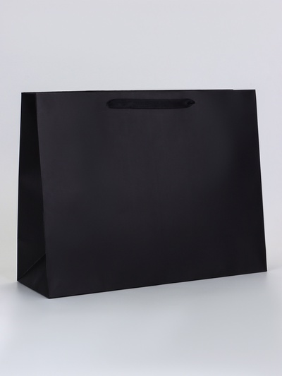 Пакет подарочный ламинированный горизонтальный «Черный», L 40×31×14 см