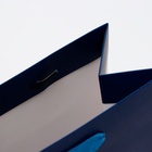 Пакет подарочный ламинированный «Синий», MS 18×23×10 см - Фото 4