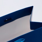 Пакет подарочный ламинированный «Синий», MS 23×18×10 см - Фото 4