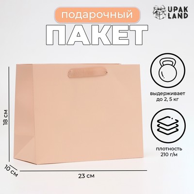 Пакет подарочный ламинированный «Ваниль», MS 23×18×10 см