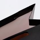 Пакет подарочный ламинированный «Чёрный», M 26×32×12 см - Фото 4