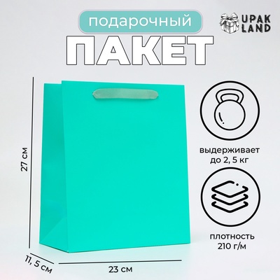 Пакет подарочный ламинированный «Тиффани», ML 23×27×11.5 см