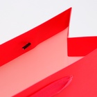 Пакет подарочный ламинированный горизонтальный «Красный», ML 27×23×11.5 см - Фото 4