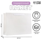 Пакет подарочный ламинированный горизонтальный «Белый», XL 49×40×19 см - Фото 1
