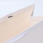 Пакет подарочный ламинированный горизонтальный «Белый», XL 49×40×19 см - Фото 4