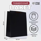 Пакет подарочный ламинированный вертикальный «чёрный», XL 40×49×19 см - Фото 1