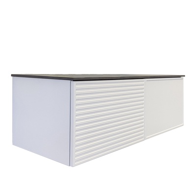 Тумба под раковину Comforty «Геленджик-120» белый матовый, столешница под мрамор, без раковины   107