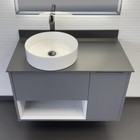 Тумба-умывальник Comforty «Джанкой-90» антрацит, черная столешница, раковина Comforty 9111   1073234 - Фото 4