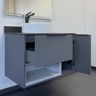 Тумба-умывальник Comforty «Джанкой-90» антрацит, черная столешница, раковина Comforty 9111   1073234 - Фото 5