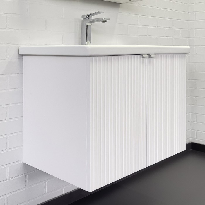 Тумба – умывальник Comforty «Лима – 70П», с раковиной Como 70, цвет белый матовый - Фото 1