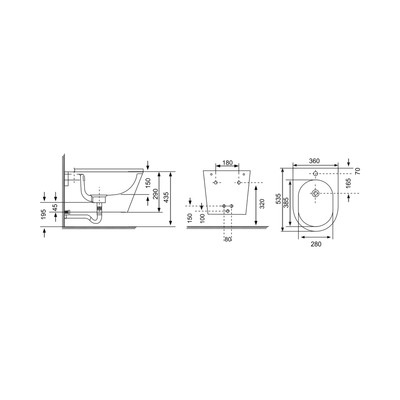 Биде подвесное Comforty CF40516, белый глянец