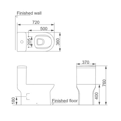 Унитаз моноблок Comforty CF3C6329P, универсальный выпуск, дюропласт, 2-реж. арматура