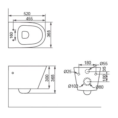 Унитаз подвесной Comforty CF3C797WH, безободковый, сиденье дюропласт, система смыва «Торнадо» 1073