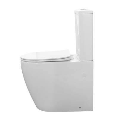 Унитаз-компакт Comforty CF41253S, безободковый, выпуск универсальный, 2-режимная арматура
