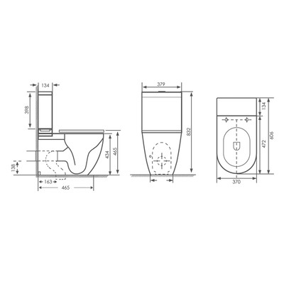 Унитаз-компакт Comforty CF41253S, безободковый, выпуск универсальный, 2-режимная арматура