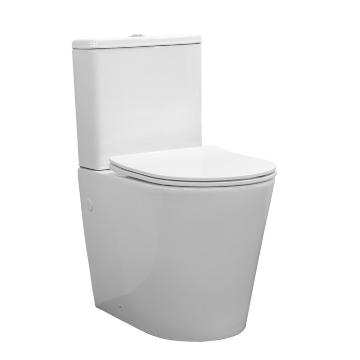 Унитаз-компакт Comforty CF41273S, безободковый, выпуск универсальный, 2-режимная арматура